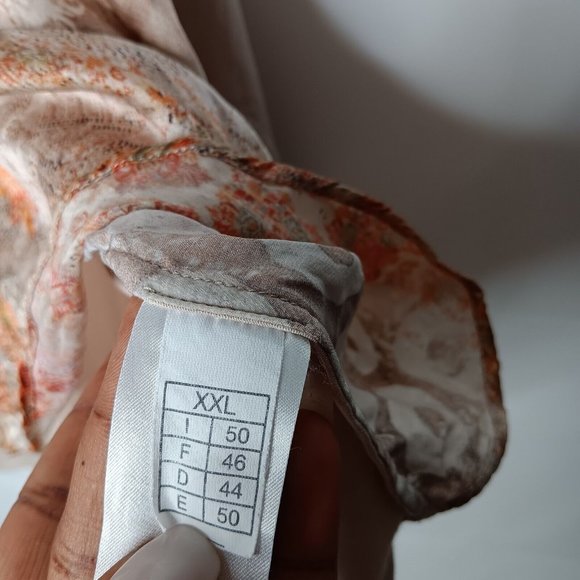 Guido Lombardi Top XXL Drop Sleeve Neutrals Drop Sleeve Relaxed Silk Blend Blous - Picture 6 of 8